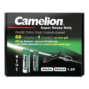 CAMELION Set economico di carboncini di zinco AA+AA 68 pezzi, inclusa la chiave luminosa a LED.jpg