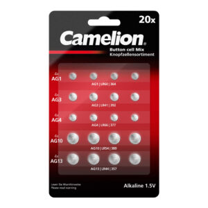 CAMELION AG Alcaline set di batterie a bottone, 20 pezzi (4xAG1, 4xAG3, 4xAG4, 4xAG10, 4xAG13)