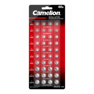 CAMELION Alkaline AG - Set di batterie a bottone, 40 pezzi (8xAG1, 8xAG3, 8xAG4, 4xAG5, 4xAG12, 8xAG13)