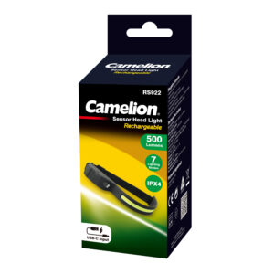 CAMELION RS922-CBH - Lampada frontale a LED con sensore 5+3W, ricaricabile