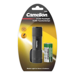 CAMELION T266-DB-BLK – Torcia a 9 LED, nera