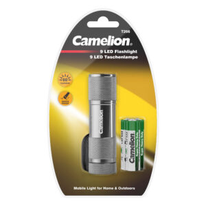 CAMELION T266-DB-SLV – Torcia a 9 LED, argento